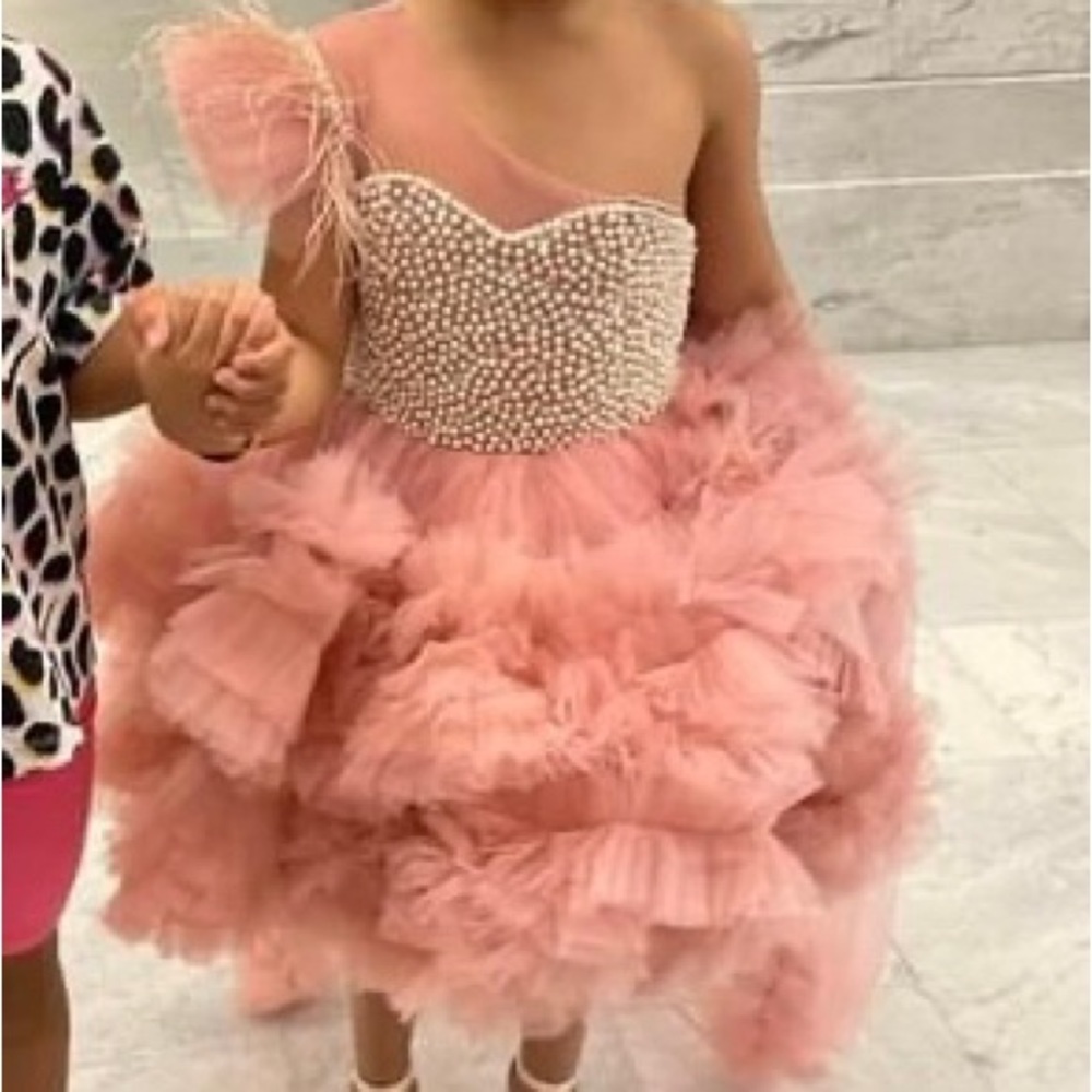 Blush pink little girl dress